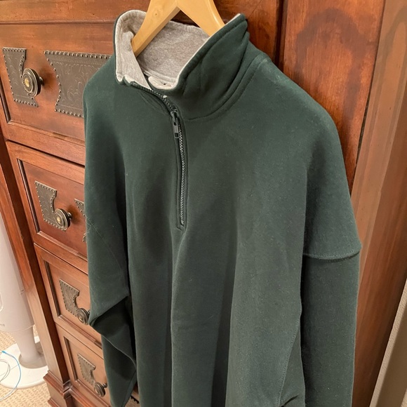XXL GREEN COTTON HALF-ZIP JERSEY; Like New condition; sweatshirt material; $19 - Picture 4 of 16